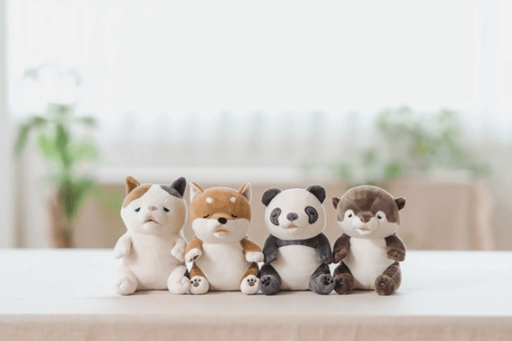 ゆず（ミケネコ）、コタロウ（シバイヌ）、リンリン（パンダ）、くるり（カワウソ）などの種類があります